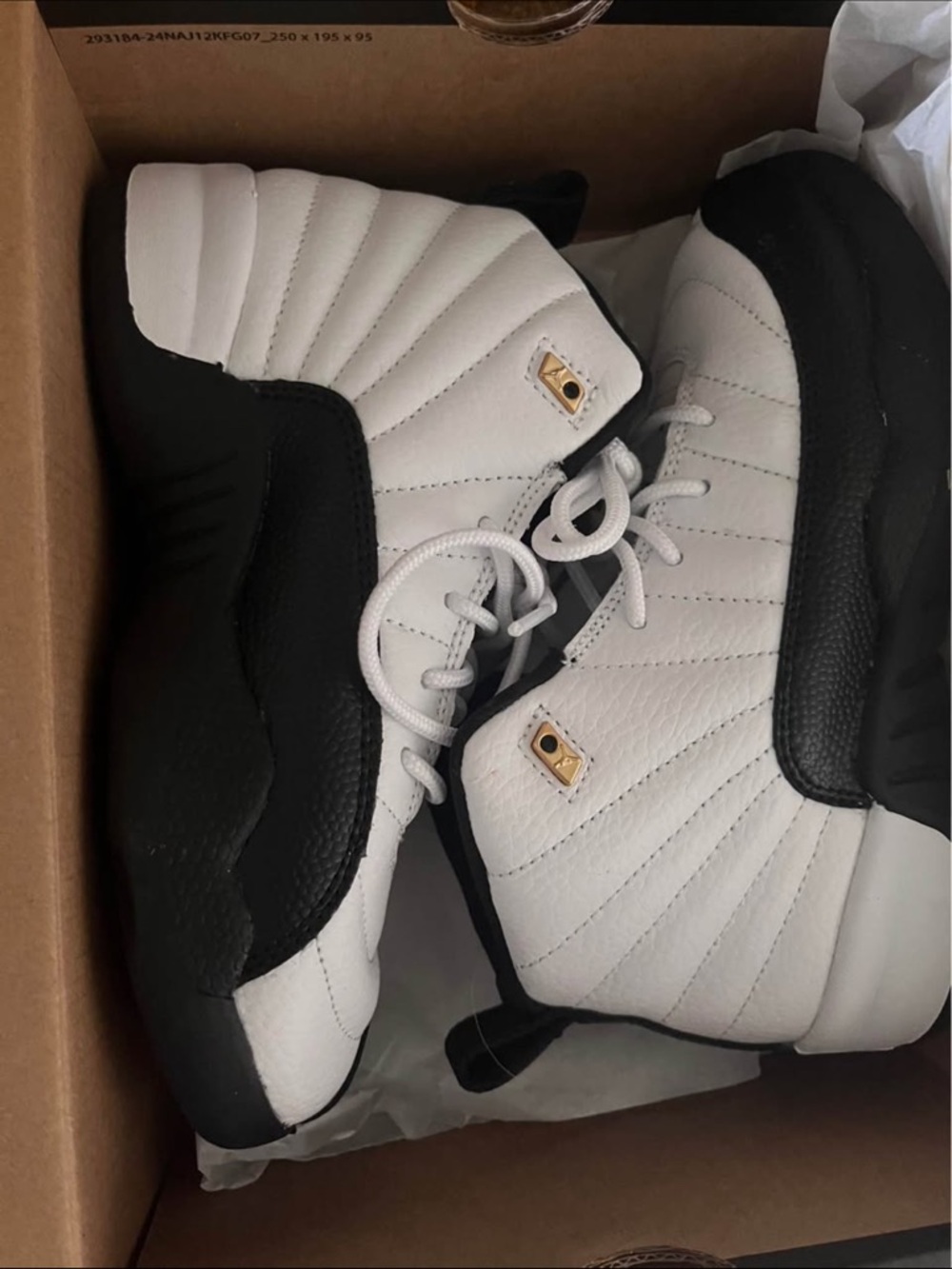 Jordan 12 Retro (PS) Box — White, Black, Taxi Accents